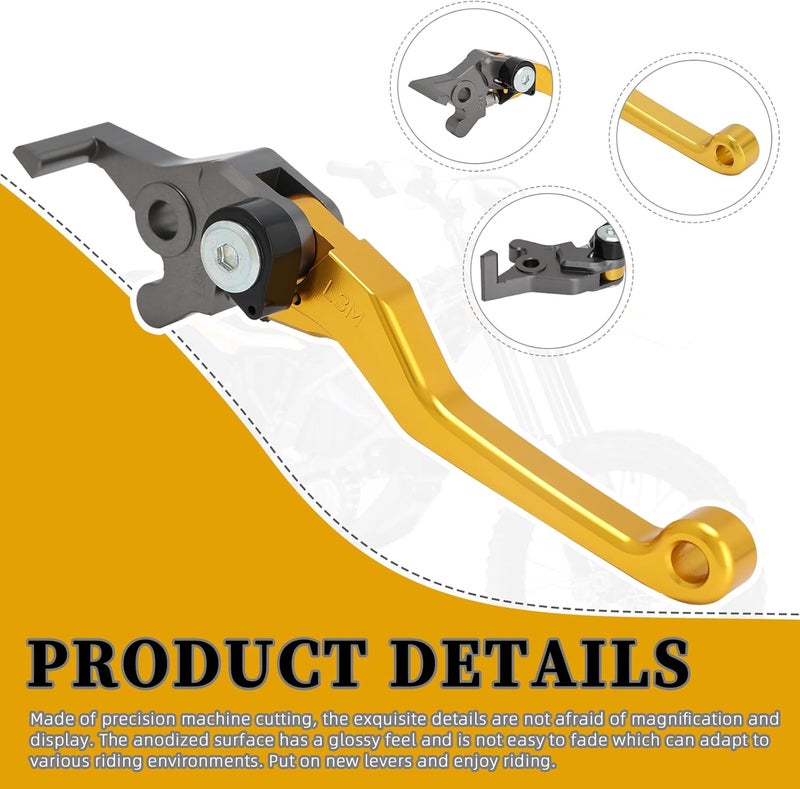 BAOUFF Brake Levers for Surron Ultra Bee,Adjustable CNC 6061 Aluminum Handle Brake Levers Replacement for Electric Dirt Bike Sur Ron Ultrabee-Gold - Image 5